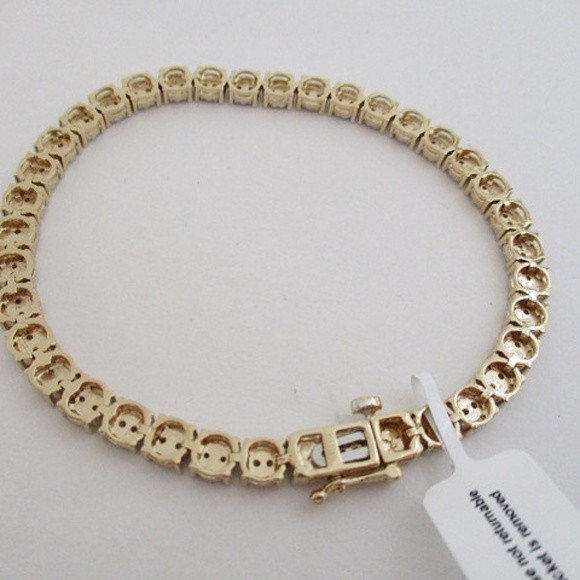 EEFFY Tennis Bracelet Gold Over Sterling Silver - Picture 4 of 7
